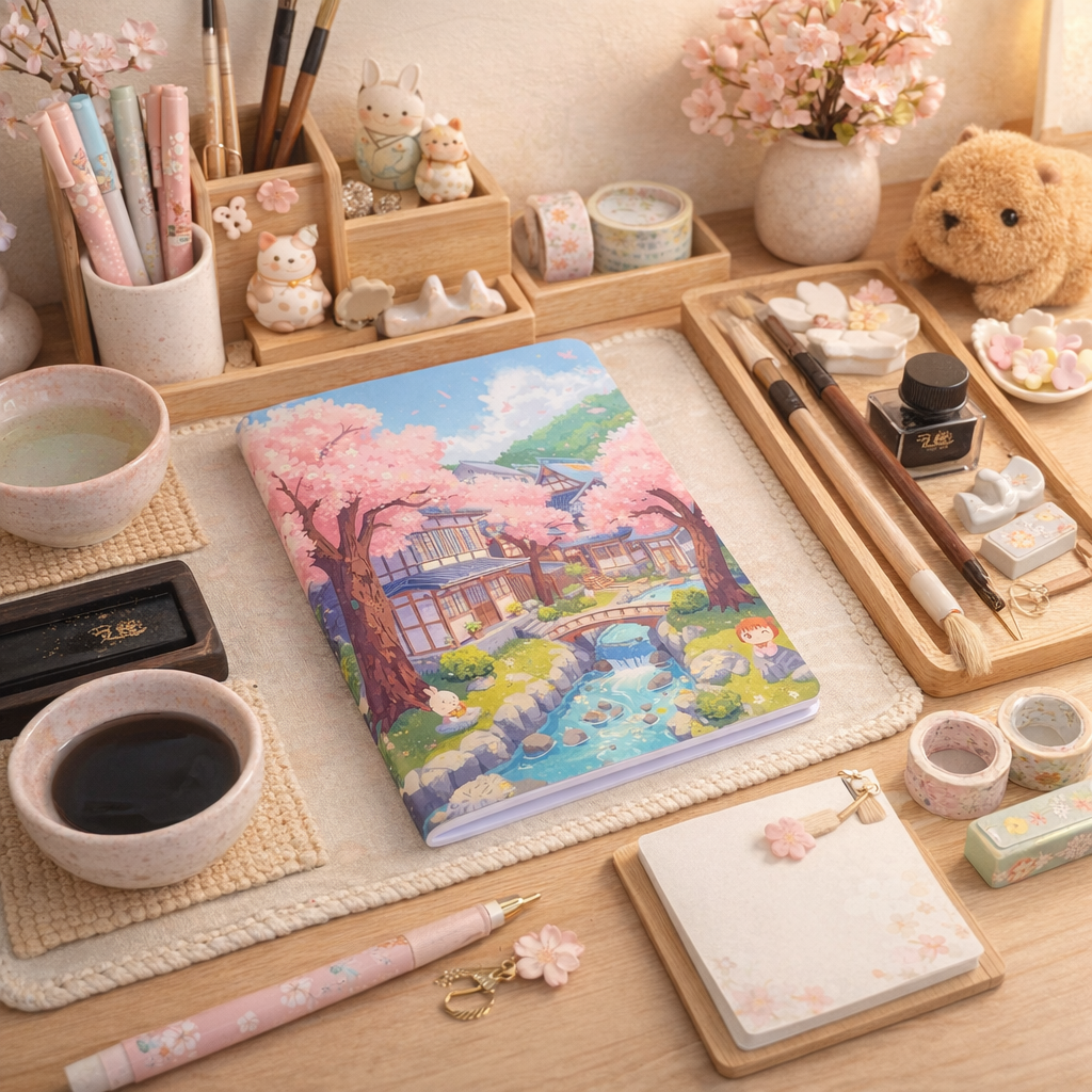 Carnet A5 Jardin Japonais Kawaii